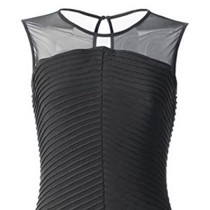 Calvin Klein Shutter Pleat Sheath Black 14 sz